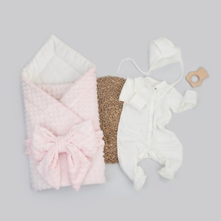 Kinderlitto discharge kit “New First Wardrobe”, 4 items, height 50-56 cm, pink color