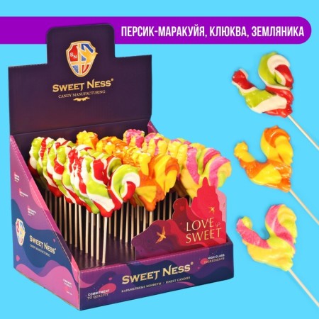 Caramel lollipop "cockerels" on a stick, 30 g