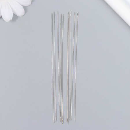 Needles metal for beads in a glass flask thin set 10 pcs Ø 0.45x100 mm 1.5x1.5x14 cm-1