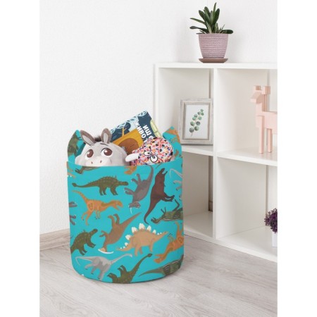 Basket for toys "Dinosaur detachment, size 35x35 cm