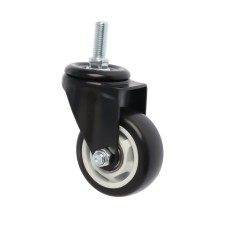 Wheel furniture tundra, d = 75 mm, rotary, with a foot 12x30 mm, without a brake, black