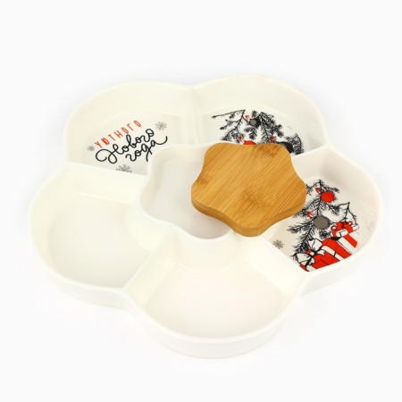 New Year! Menzhitsa New Year's ceramic "Cozy New Year", 24 cm, white color-1