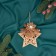 Christmas tree decoration "Star with flower" 12x12 cm, gold