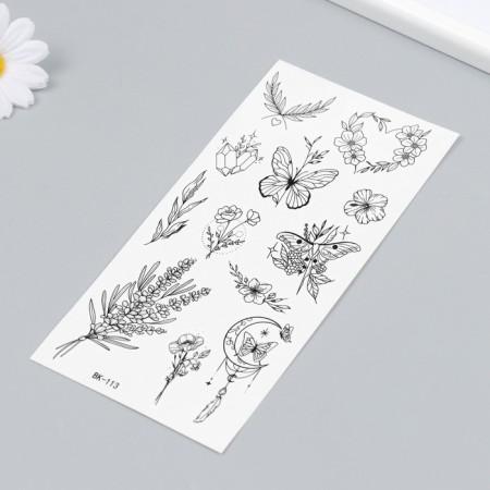 Black Black Tattoo “Blacks and Plants” 19x9.5 cm-1