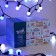 Garland “thread” 10 m with nozzles “balls 2.5 cm”, IP44, dark thread, 100 LED, glow of white and blue, blinking, 220 V