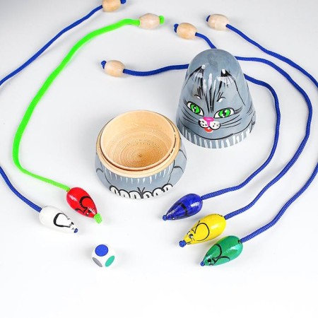 Board game children's "cat mouse", gray cat-2