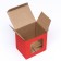 Box under a mug, with a window, red 12 x 9.5 x 12 cm