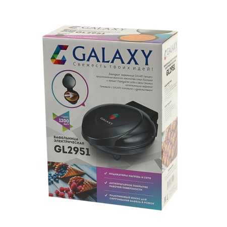 Electric Galaxy Gl 2951, 1200 W, thin waffles, anti -stick coating, black-4