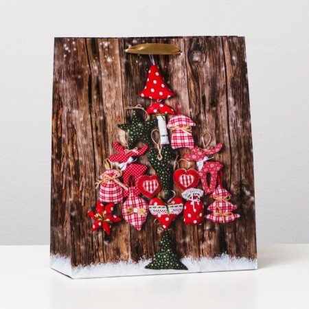 Laminated "Plush Christmas trees", 26 x 32 x 12 cm