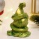 Figure "Snake on Stone" Green with gilding, 9x7x5cm