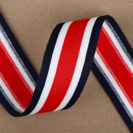 Braid knitted lamps 25 mm, 9.1 ± 0.5 m, red/white/dark blue color-1