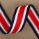 Braid knitted lamps 25 mm, 9.1 ± 0.5 m, red/white/dark blue color