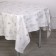New Year's tablecloth single "Christmas trees", silver 130 x 200 cm, for the New Year