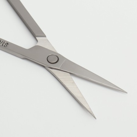 Manicure scissors for cuticles, bent, narrowed, 9 cm, silver color-2
