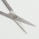 Manicure scissors for cuticles, bent, narrowed, 9 cm, silver color