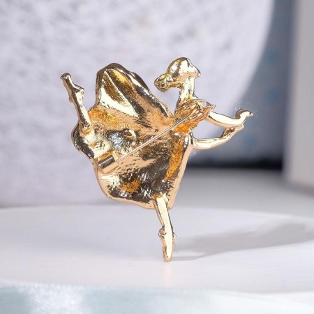 Brooch "Ballerina" weightlessness, blue color in gold-1