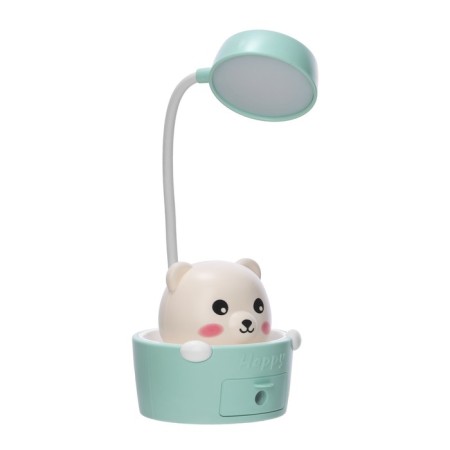 Sensor lamp with a “Mikhalych” planter LED, from USB/AKB 6 WT white-green 8x6x25 cm Risalux 1006-14
