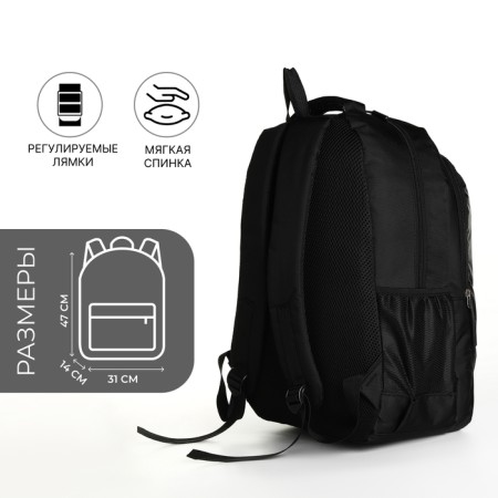 Youth backpack with lightning, 4 pockets, black/gray color-1