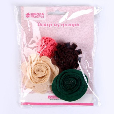 Set for creativity: Decor made of felt and a set of beads "Flower admiration"-4