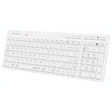 Keyboard A4Tech FSTYLER FBK27C AS White USB wireless BT/Radio Slim Multimedia (FBK27C 106853-2