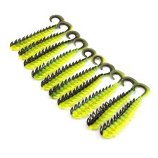 Твистер YAMAN PRO Ruff, 7.6 см, цвет #32-Black Red Flake/Chartreuse, упаковка 10 шт.