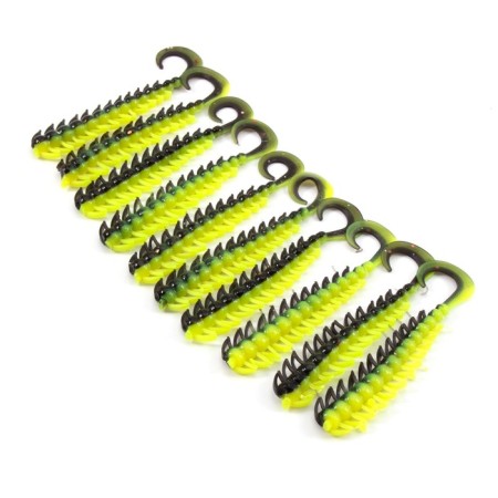 Twizter Yaman Pro Ruff, 7.6 cm, color #32-Black Red Flake/Chartreuse, packaging 10 pcs.