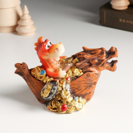Piglite Polystone "Dragon on a Paradon boat" MIX 12x6.8x7.8 cm-2