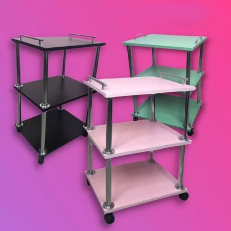 Cosmetological trolley, size 65 × 45 × 35 cm, black color-3