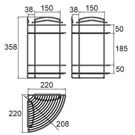 Corner regiment Double -tier milardo, steel wire-3