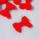 Busina for creativity plastic "Red bow with velvet spraying" 0.6x2.4x3 cm
