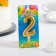 Candle for the cake number "Golden", 5.5 cm, number "2"