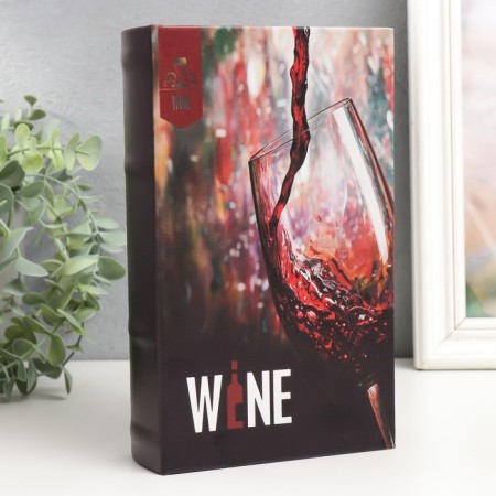 Safe-book wood to the leatherette "wine" 21x13x5 cm