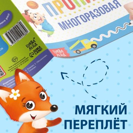 A reusable book with the marker “Write and Style. Records for boys ”, 12 p.-3