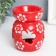 Aroma lamp ceramics "butterflies" white flowers on red 8x8x10 cm