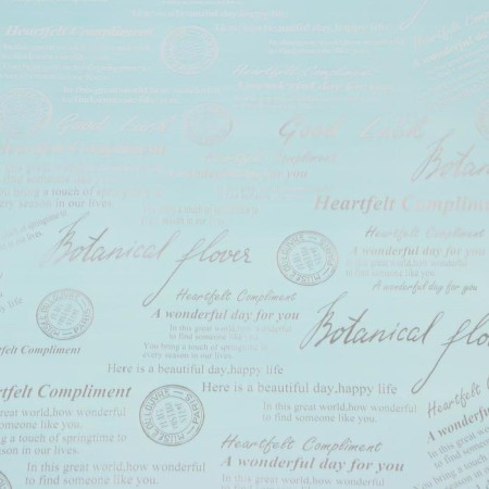 Film for flowers "Letters to a stranger", pink-blue, 0.58 x 10 m-3