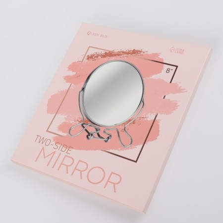 Desktop mirror - suspended “oval”, bilateral, with an increase, mirror surface 13.5 × 19 cm, silver color-4