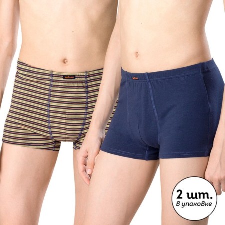 Panties for boys, height 158 ​​cm, dark blue color, olive, 2 pcs