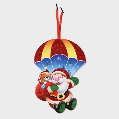 Decorative decoration (suspension) "Santa Claus and Bear" 24.5x17 cm-1