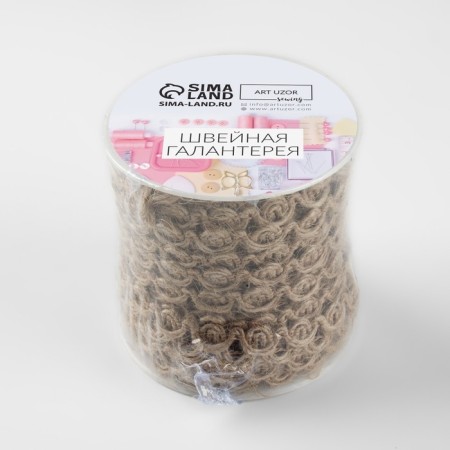 Weekes decorative canvas "monogram", 12 mm, 10 ± 0.5 m, beige color-3
