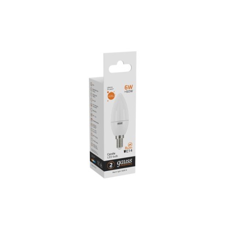 LED LED ELEMENTARY 6W candle 3000K TEPP. Bel. E14 420lm Gauss 33116-3