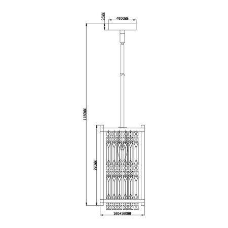 Lamp on the ESCADA rod, 2103/1S Chrome. 1x60W, e27, 160x160x325/1165 mm, chromium color-5