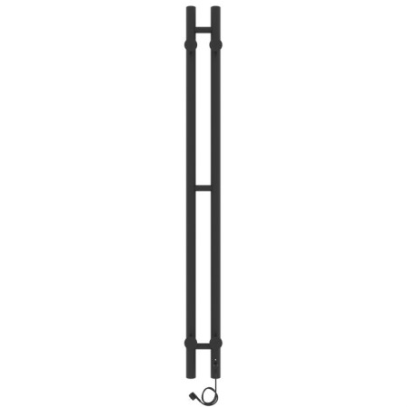 Electric heated towel rail Laris Prime Chekch, 80x1200 mm, 2 crossbars, left, black-16