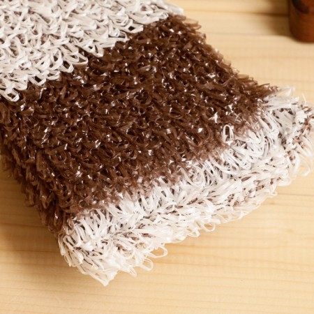 Knitted washcloth "Brike. Strip", mixing color, 18x12x4.5cm, foam-1