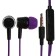 Headphones Krutoff HF-J69, vacuum, microphone, 106 dB, 16 Ohm, 3.5mm, 1m, box, purple