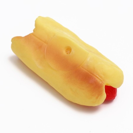 Brying toy "Under-eaten hot dog" for dogs, 12 cm-2