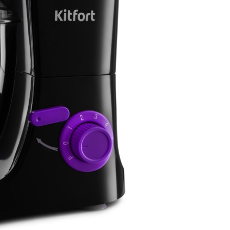 Mixer KitFort KT-3044-1, planetary, 1000 watts, 4 l, 6 speeds, black-violet-2
