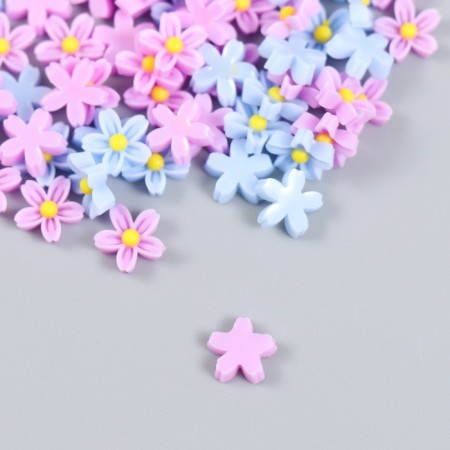 Decor for creativity plastic "forget -me -nots blue and lilac" set of 70 pcs mix 0.8x0.8 cm-2