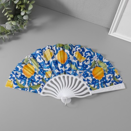 Fan plastic, textiles "juicy lemons" mix 23 cm-3