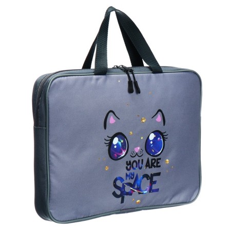 Folder with handles Textile A4, 370 x 280 x 60 mm, Stavia "Cat Cosmos"-1