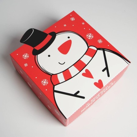 Folding box "Snowman", 25 x 25 x 10 cm, new year-2